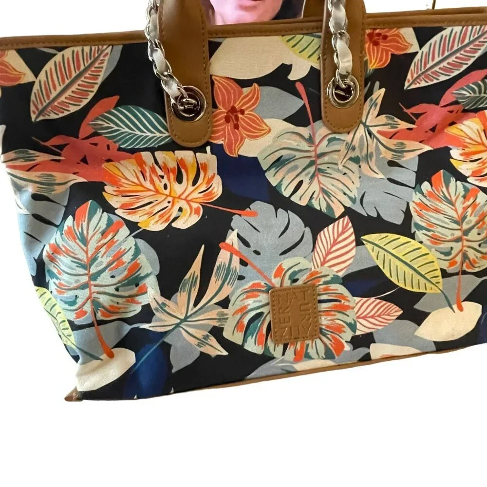 NATURALIZER Canvas Shoreline Tropical Handbag Double strap